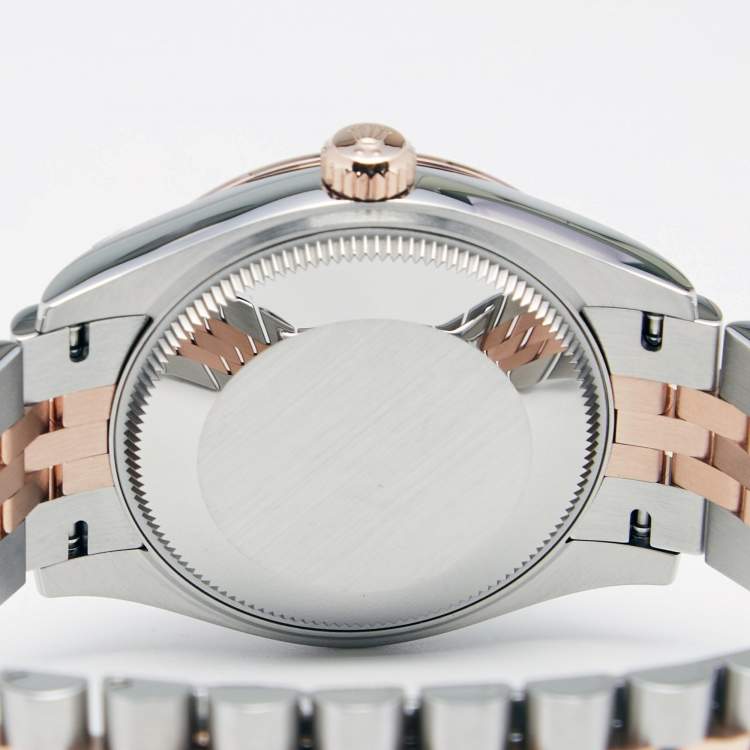 Pre Owned Rolex Slate 18K Everose Gold Stainless Steel Datejust M278271-0018 Women's Wristwatch 31 mm