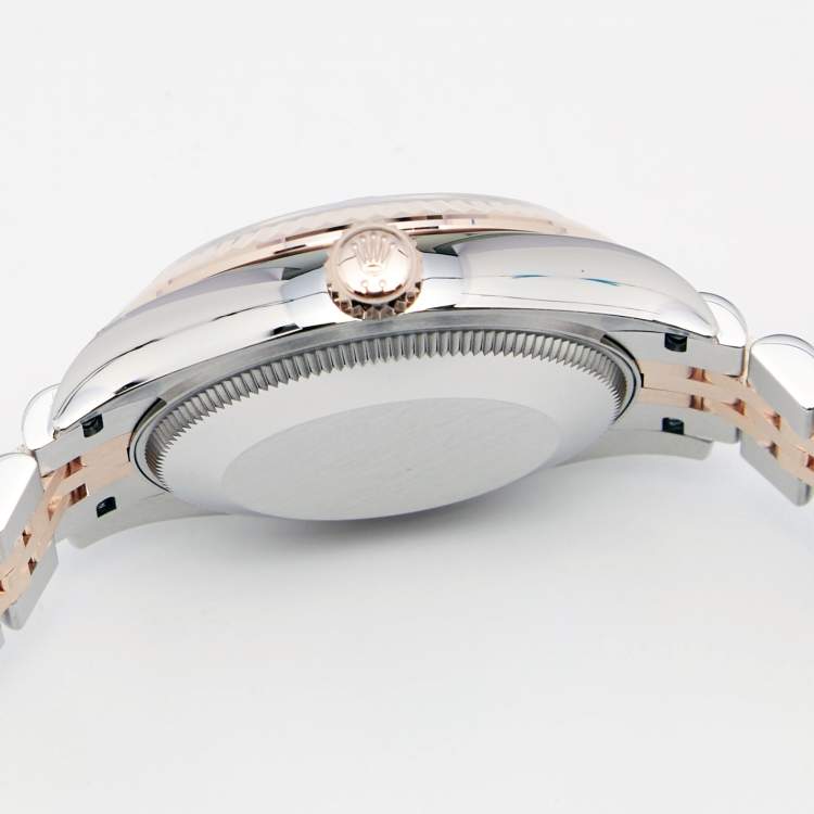 Pre Owned Rolex Slate 18K Everose Gold Stainless Steel Datejust M278271-0018 Women's Wristwatch 31 mm