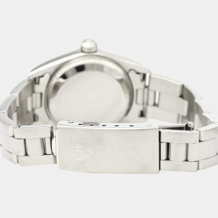 Pre Owned Rolex White Stainless Steel Oyster Perpetual 76080 Automatic Women's Wristwatch 24 MM