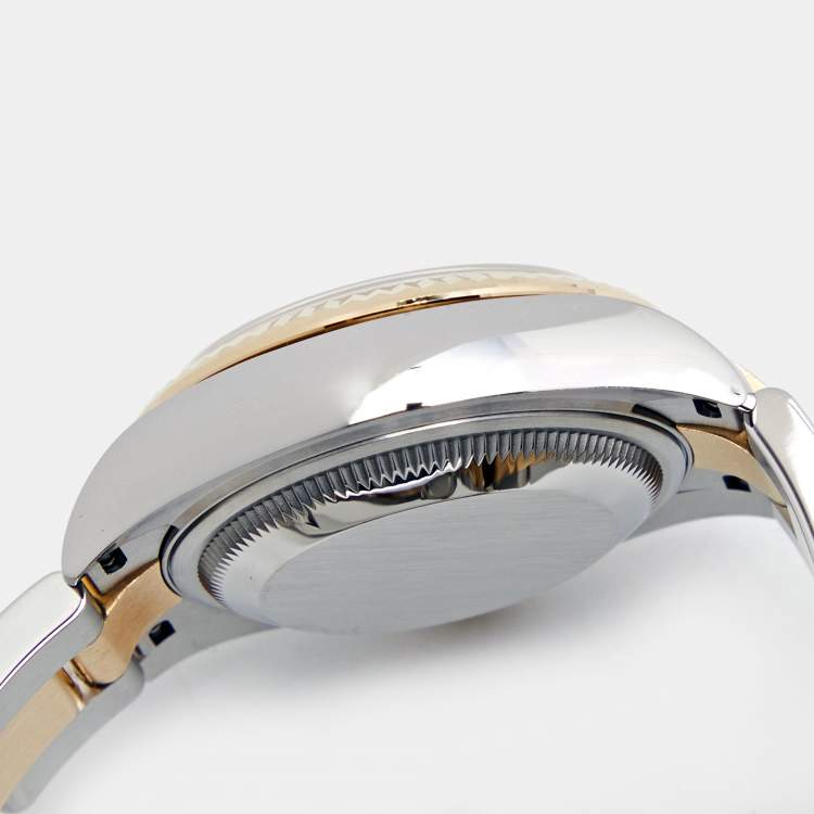 Pre Owned Rolex Silver 18K Yellow Gold Oystersteel Datejust M279173-0020 Women's Wristwatch 28 mm