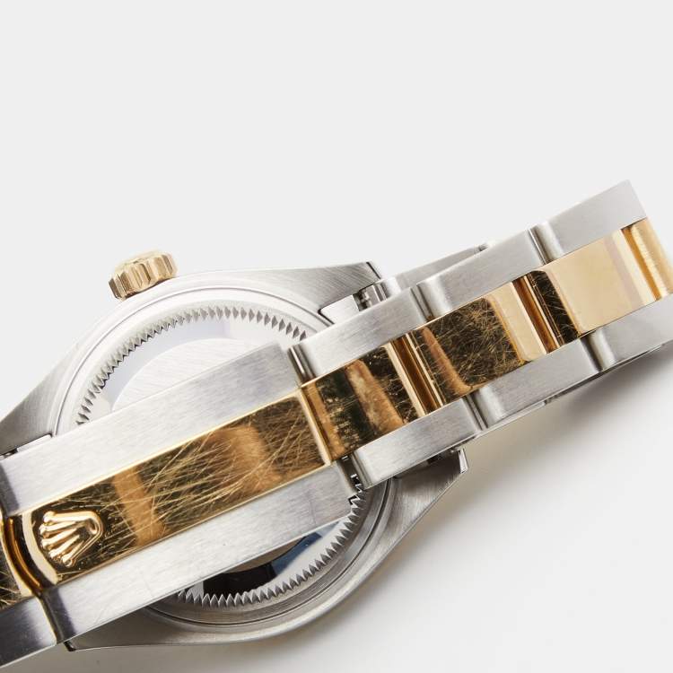 Pre Owned Rolex Silver 18K Yellow Gold Oystersteel Datejust M279173-0020 Women's Wristwatch 28 mm
