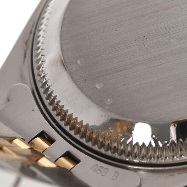 Pre Owned Rolex Champagne Diamonds 18k Yellow Gold And Stainless Steel Datejust 69173 Women's Wristwatch 26 mm