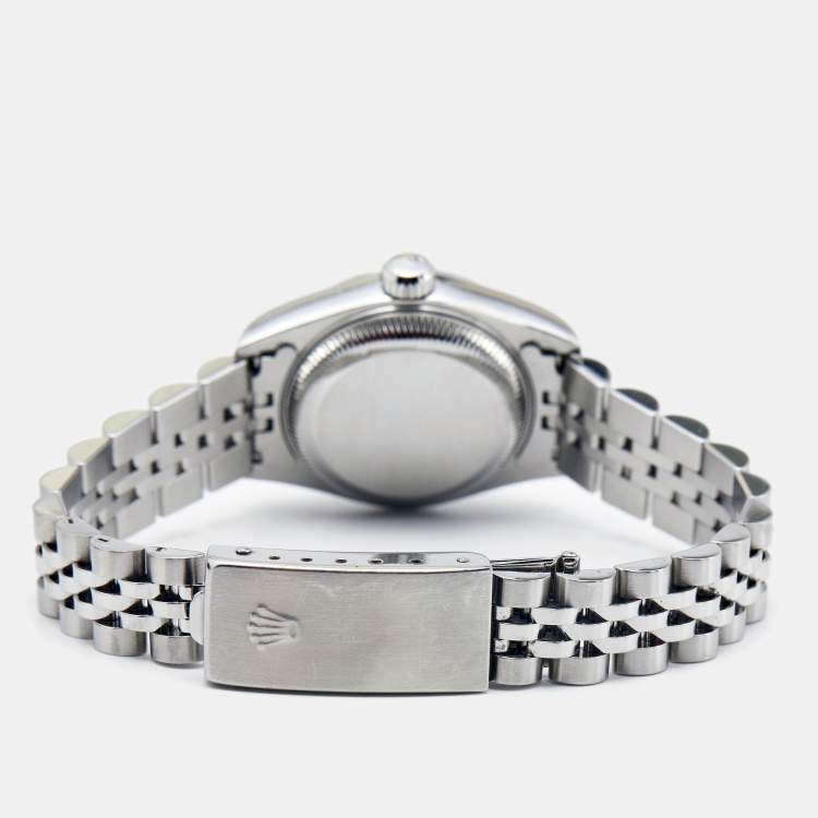 مملوكة مسبقًا Rolex White 18K White Gold Stainless Steel Datejust 79174 Women's Wristwatch 26 mm