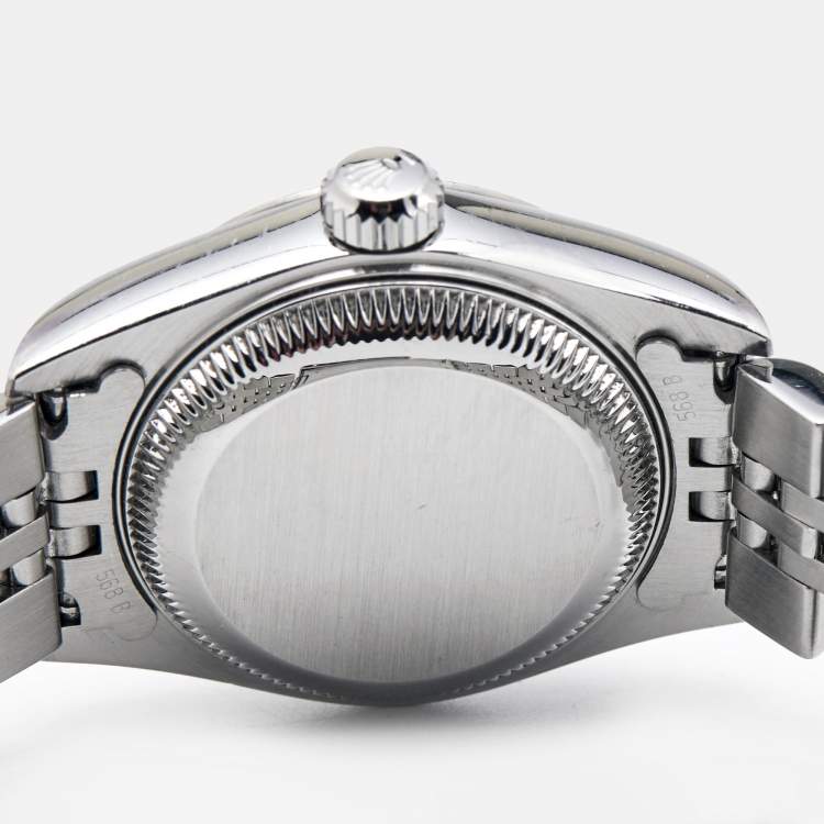 مملوكة مسبقًا Rolex White 18K White Gold Stainless Steel Datejust 79174 Women's Wristwatch 26 mm
