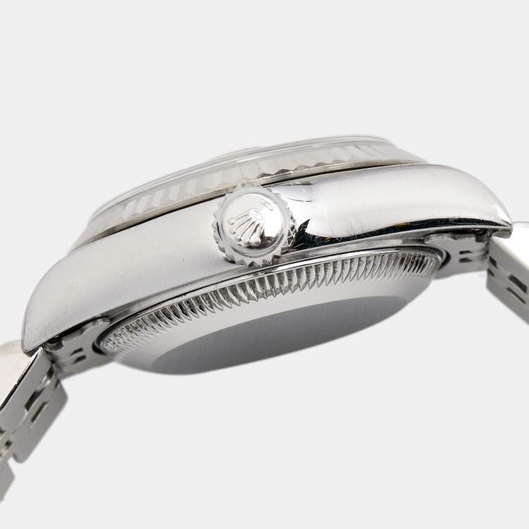 مملوكة مسبقًا Rolex White 18K White Gold Stainless Steel Datejust 79174 Women's Wristwatch 26 mm