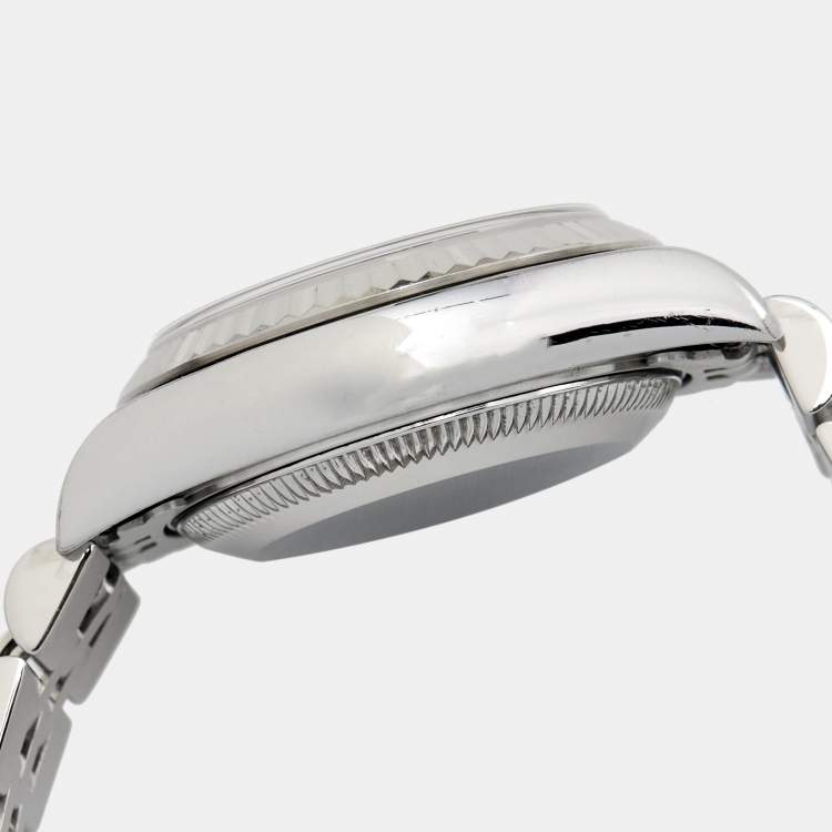 مملوكة مسبقًا Rolex White 18K White Gold Stainless Steel Datejust 79174 Women's Wristwatch 26 mm