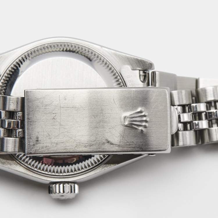 مملوكة مسبقًا Rolex White 18K White Gold Stainless Steel Datejust 79174 Women's Wristwatch 26 mm