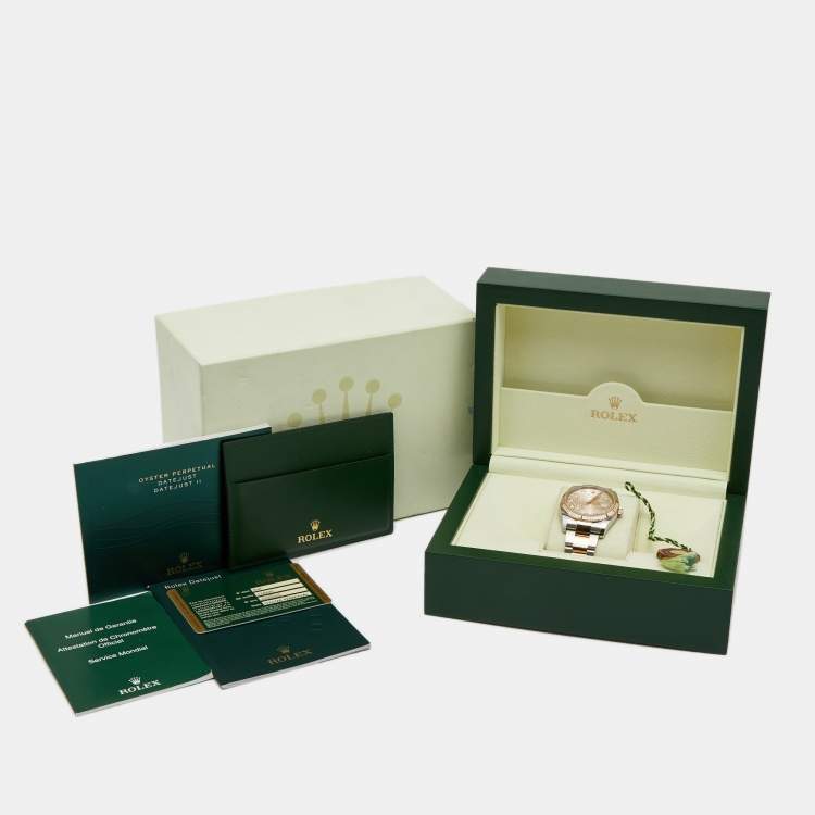 Pre Owned Rolex Pink Diamond 18k Everose Stainless Steel Datejust 116231 Women's Wristwatch 36 mm