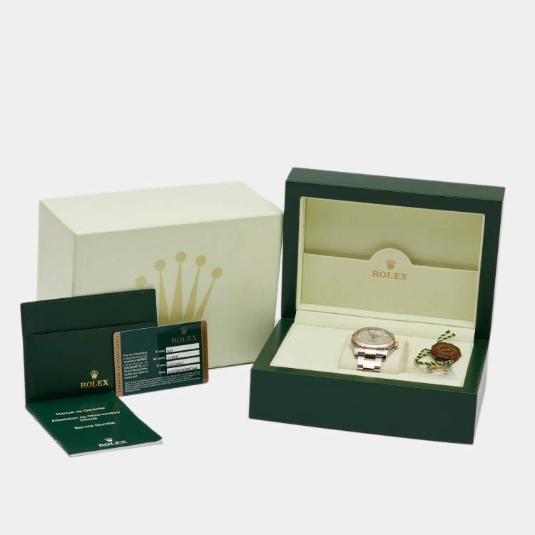 Pre Owned Rolex Mother of Pearl Diamond 18k Everose Stainless Steel Datejust 116231 Women's Wristwatch 36 mm