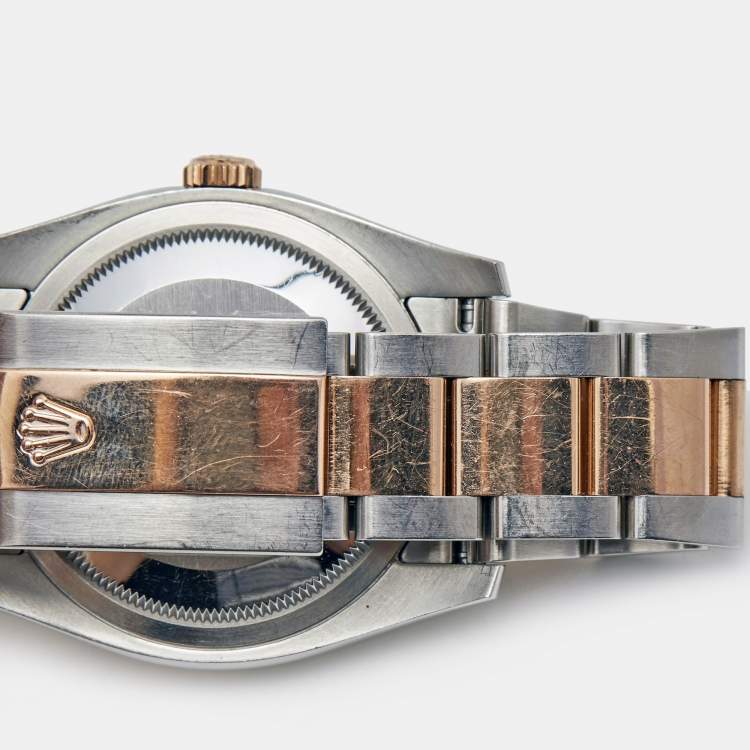 Pre Owned Rolex Mother of Pearl Diamond 18k Everose Stainless Steel Datejust 116231 Women's Wristwatch 36 mm