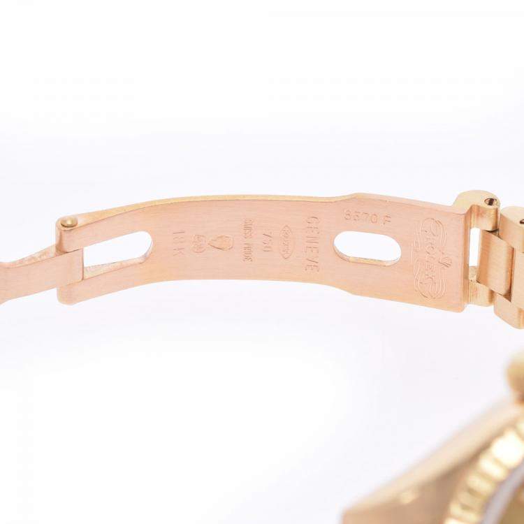 Pre Owned Rolex Champagne Diamonds 18K Yellow Gold President Datejust 69178 Automatic Women's Wristwatch 26 mm