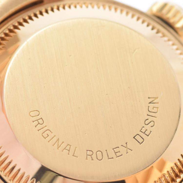 Pre Owned Rolex Champagne Diamonds 18K Yellow Gold Datejust 69178 Automatic Women's Wristwatch 26 mm