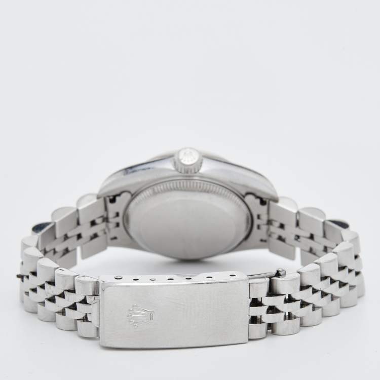 مملوكة مسبقًا Rolex White 18K White Gold Stainless Steel Datejust 79174 Women's Wristwatch 26 mm
