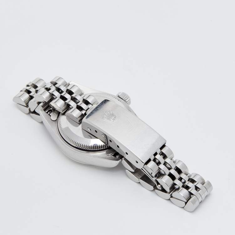 مملوكة مسبقًا Rolex White 18K White Gold Stainless Steel Datejust 79174 Women's Wristwatch 26 mm
