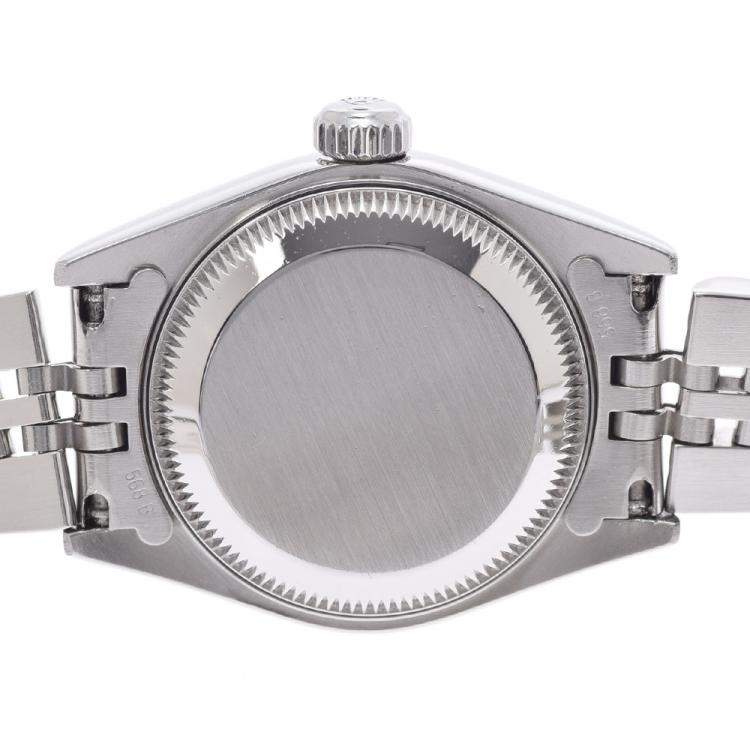 Pre Owned Rolex Pink 18K White Gold And Stainless Steel Datejust 69174 Automatic Women's Wristwatch 26 mm