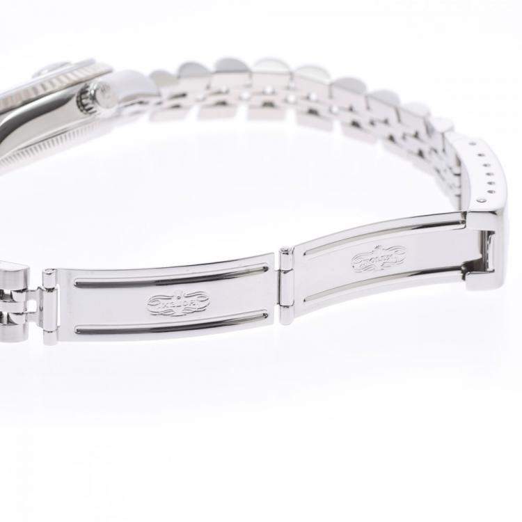 Pre Owned Rolex Pink 18K White Gold And Stainless Steel Datejust 69174 Automatic Women's Wristwatch 26 mm