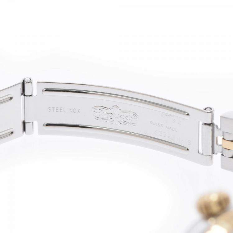 Pre Owned Rolex Champagne Diamonds 18K Yellow Gold And Stainless Steel Datejust 69173G Automatic Women's Wristwatch 26 mm