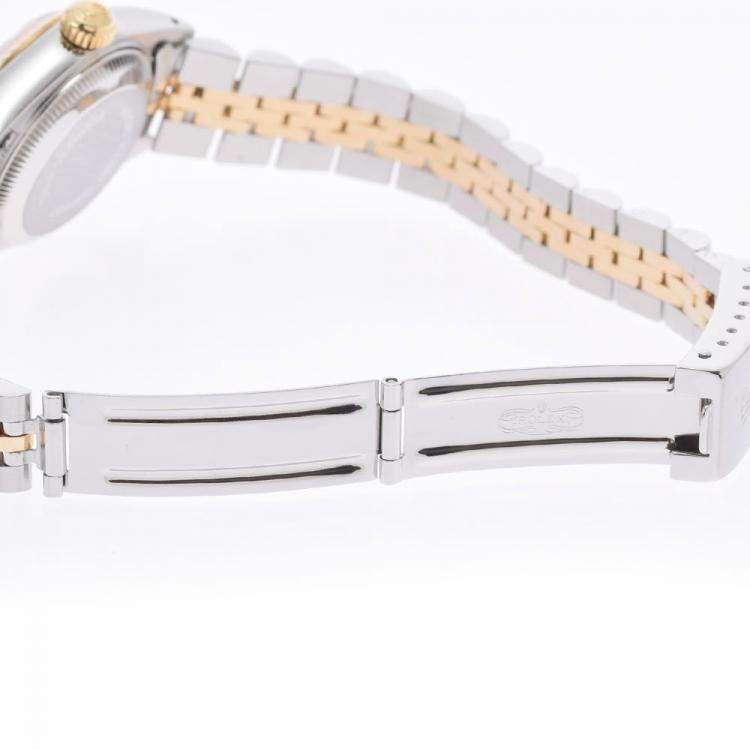 Pre Owned Rolex Champagne Diamond 18K Yellow Gold And Stainless Steel Datejust 69173G Automatic Women's Wristwatch 26 mm