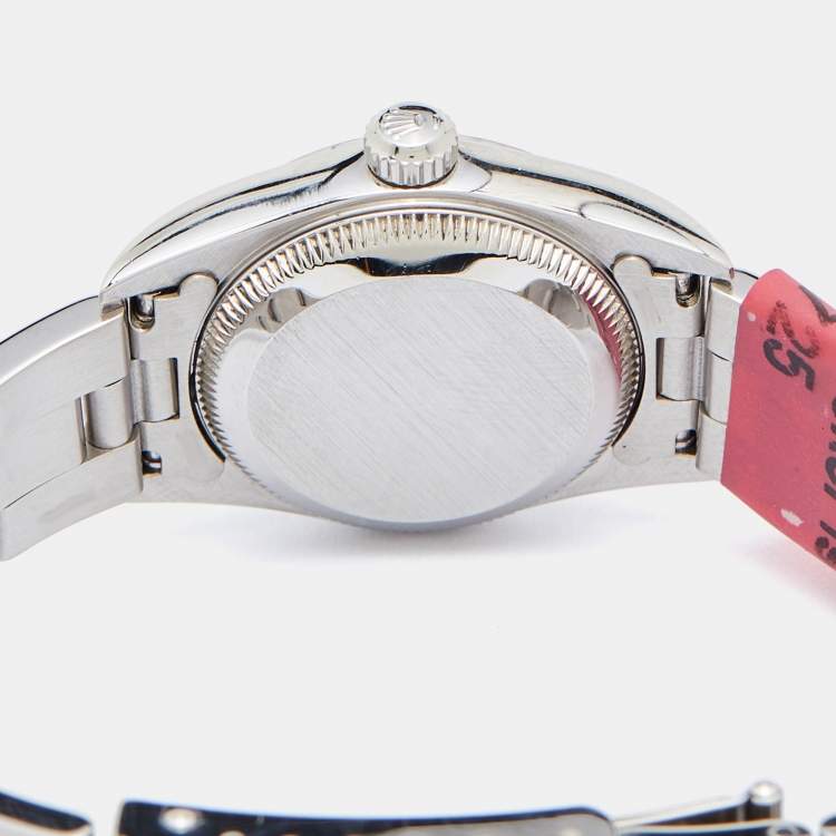 Pre Owned Rolex Blue Stainless Steel Oyster Perpetual 76080 Women's Wristwatch 24 MM