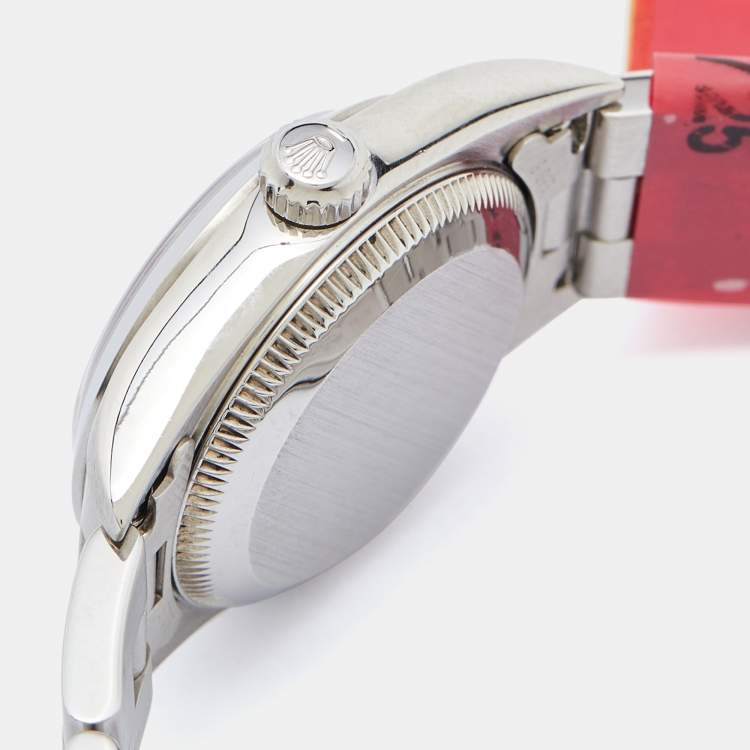 Pre Owned Rolex Blue Stainless Steel Oyster Perpetual 76080 Women's Wristwatch 24 MM