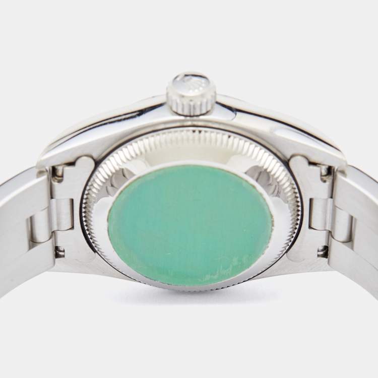 Pre Owned Rolex Black Stainless Steel Oyster Perpetual 67180 Automatic Women's Wristwatch 24 MM