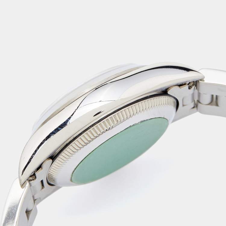 Pre Owned Rolex Black Stainless Steel Oyster Perpetual 67180 Automatic Women's Wristwatch 24 MM