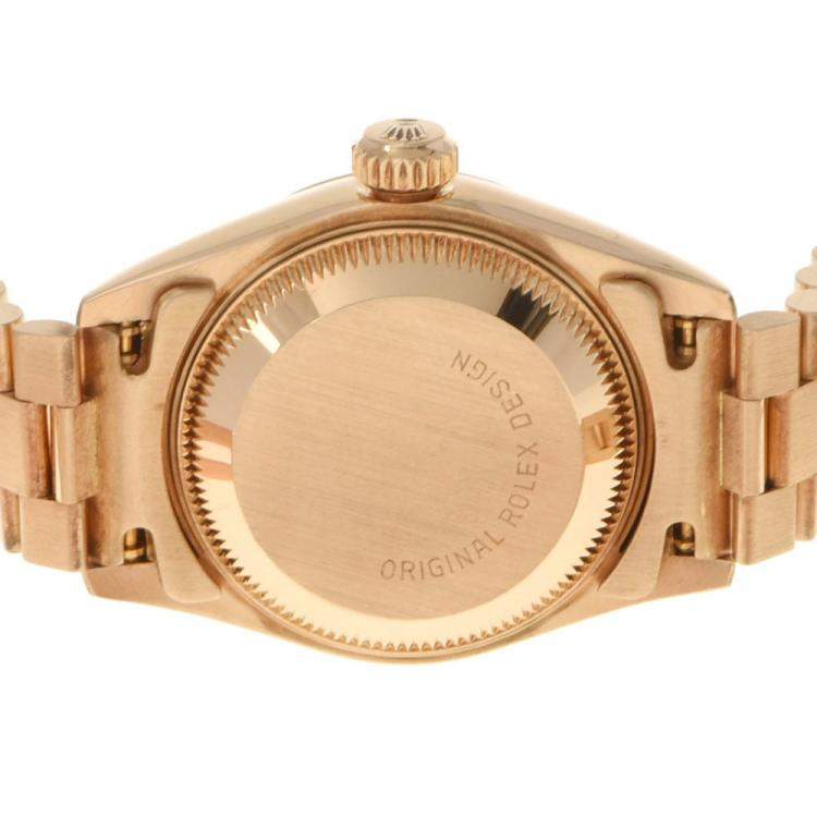 مملوكة مسبقًا Rolex Champagne 18k Yellow Gold Datejust 69178 Automatic Women's Wristwatch 26 mm