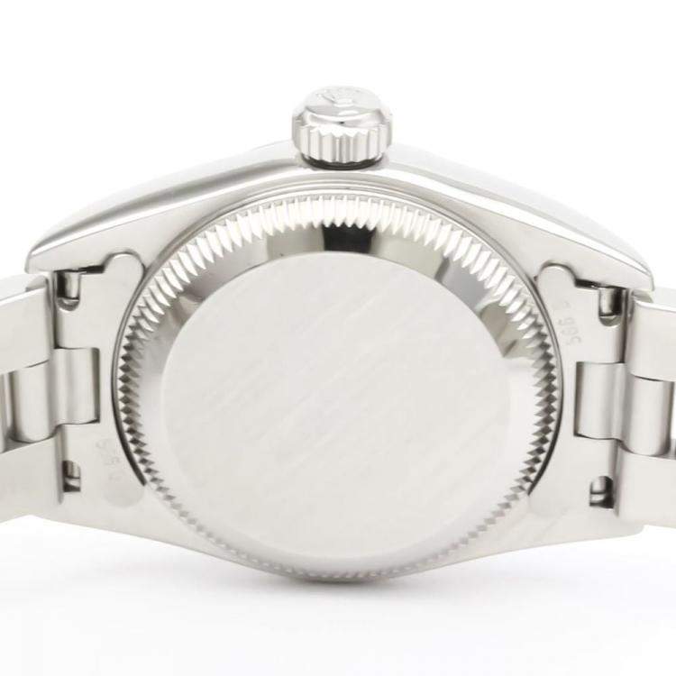 Pre Owned Rolex Orange Stainless Steel Oyster Perpetual 67180 Automatic Women's Wristwatch 24 mm