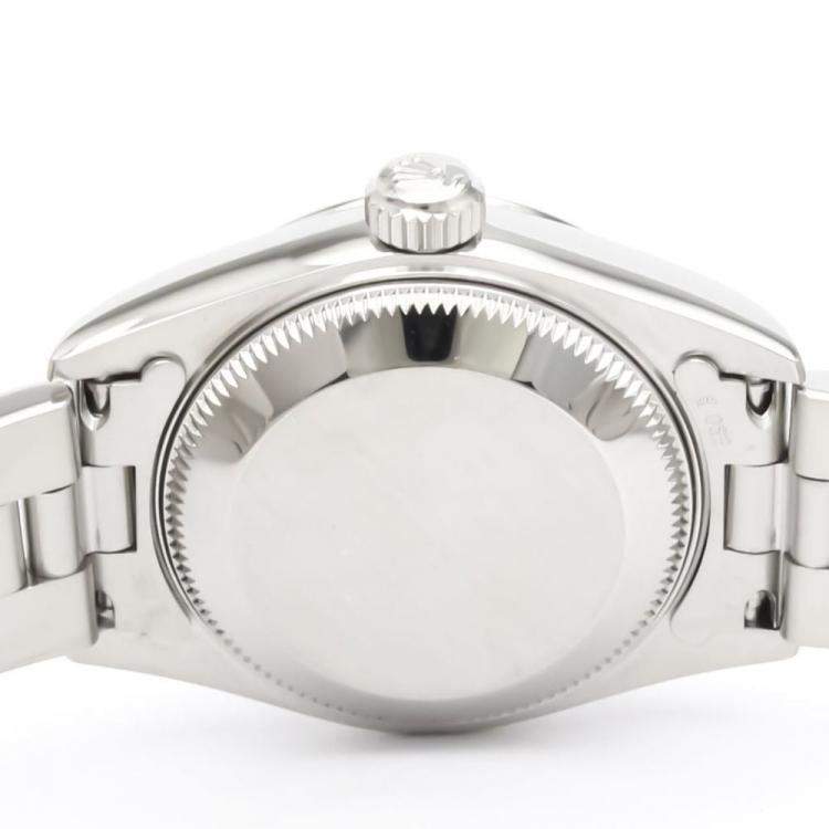 Pre Owned Rolex Orange Stainless Steel Oyster Perpetual Date 79190 Automatic Women's Wristwatch 25 mm
