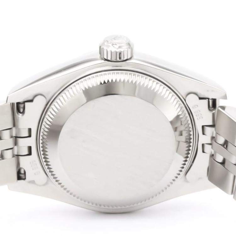Pre Owned Rolex Silver Stainless Steel Oyster Perpetual Date 79240 Automatic Women's Wristwatch 25 mm