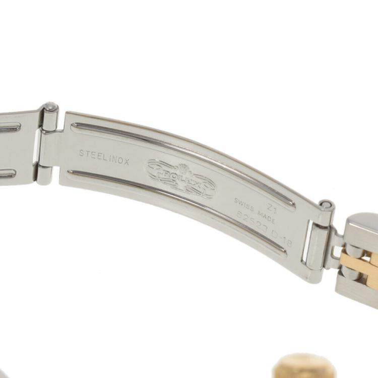 Pre Owned Rolex Champagne Diamond 18k Yellow Gold And Stainless Steel Datejust 69173G Automatic Women's Wristwatch 26 mm