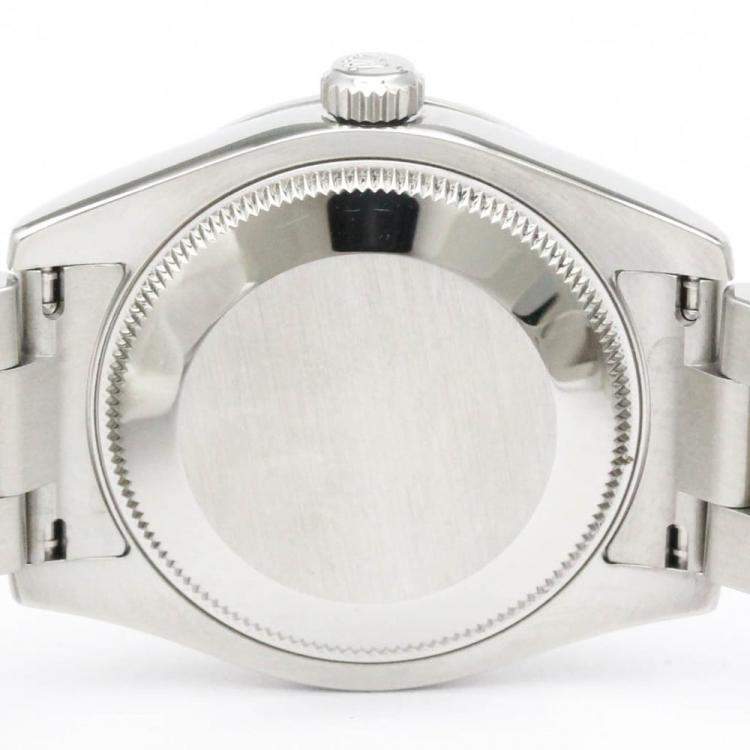 Pre Owned Rolex Silver Stainless Steel Oyster Perpetual 177200 Automatic Women's Wristwatch 31 mm
