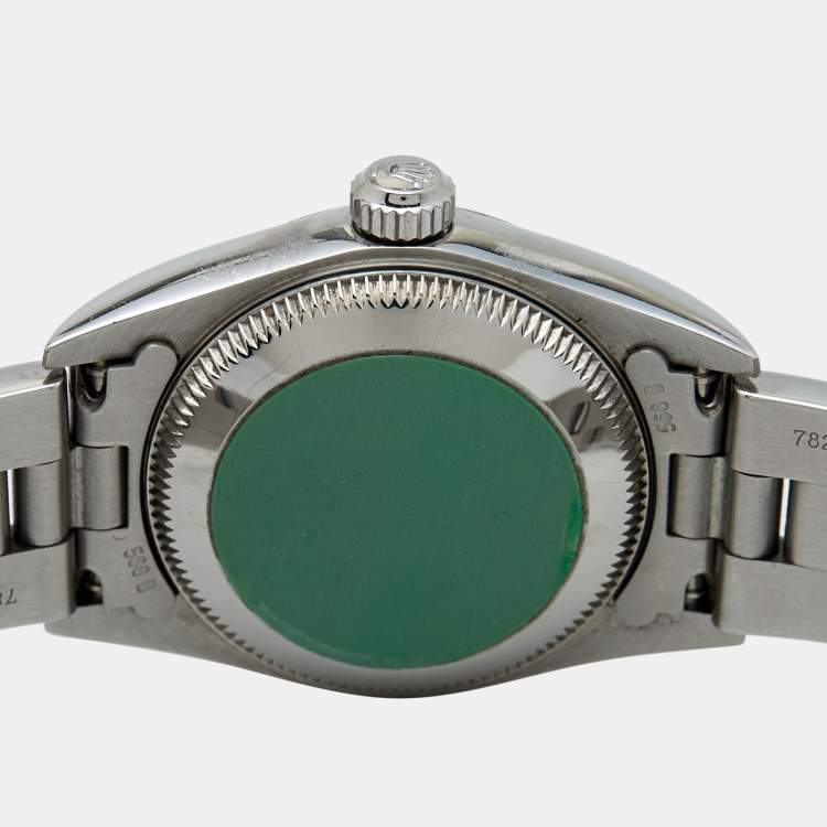 Rolex Blue Stainless Steel Oyster Perpetual 76080 Women's Wristwatch 24 mm
