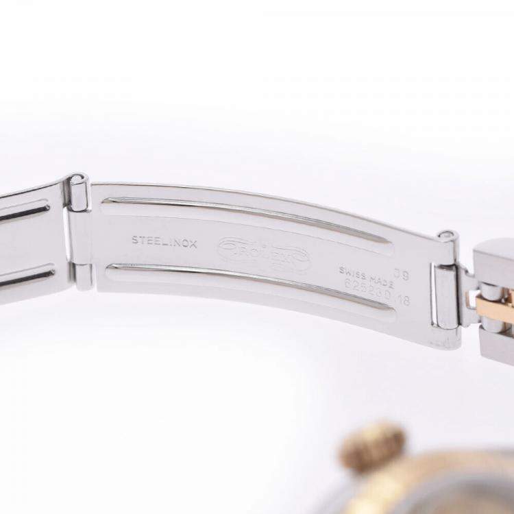 Pre Owned Rolex Champagne 18K Yellow Gold And Stainless Steel Datejust 69173 Women's Wristwatch 26 mm