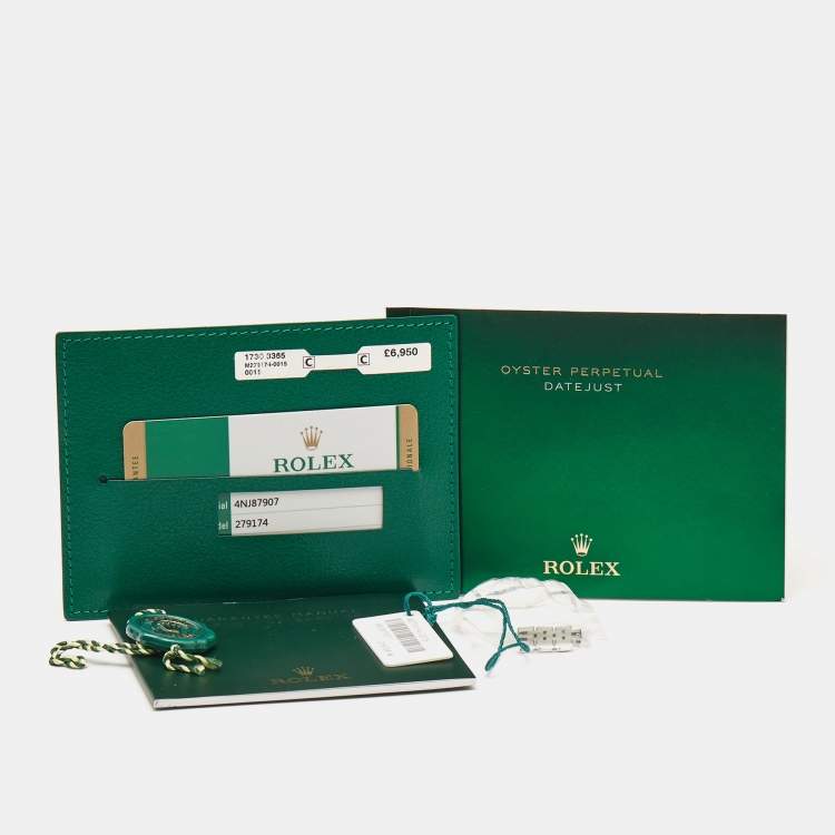 مملوكة مسبقًا Rolex Dark Grey 18K White Gold Oystersteel Diamond Datejust M279174-0015 Women's Wristwatch 28 mm