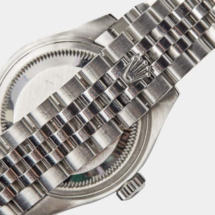 مملوكة مسبقًا Rolex Dark Grey 18K White Gold Oystersteel Diamond Datejust M279174-0015 Women's Wristwatch 28 mm