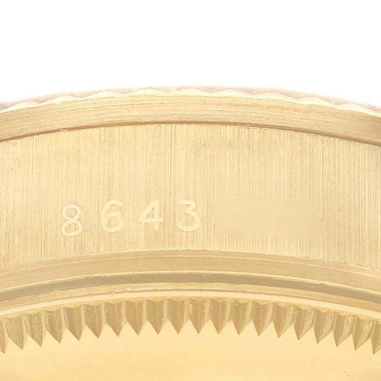 Pre Owned Rolex Champagne Diamonds 18K Yellow Gold President Datejust 68278 Automatic Women's Wristwatch 31 mm