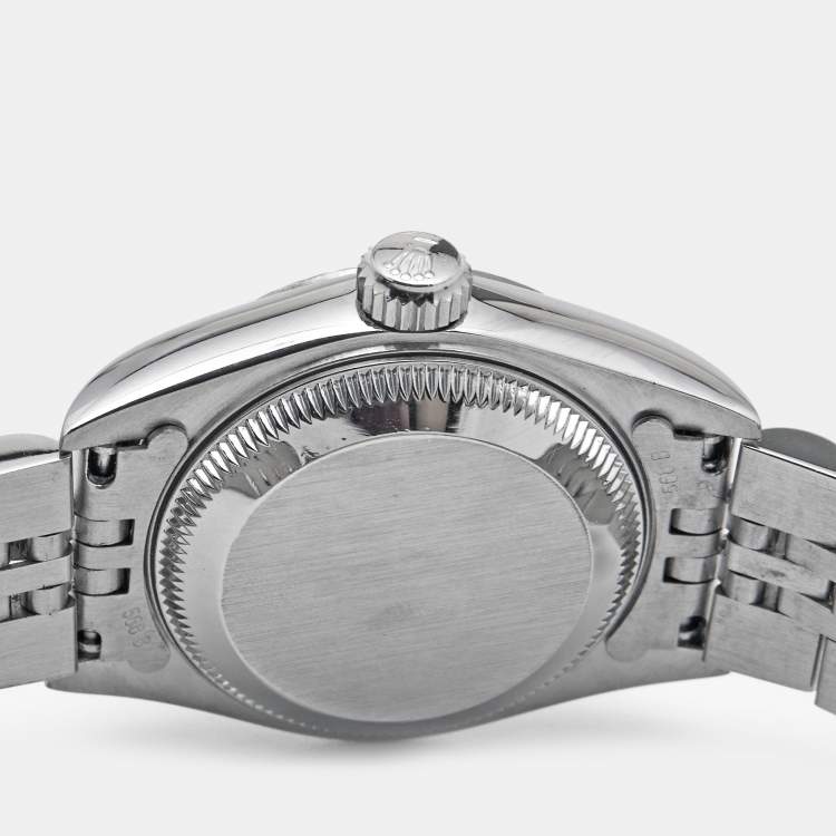Pre Owned Rolex Champagne Stainless Steel Datejust 69174 Women's Wristwatch 26 mm