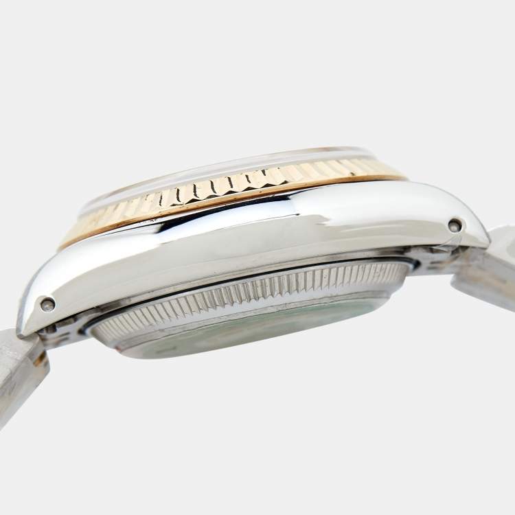 Pre Owned Rolex Champagne Diamonds 18K Yellow Gold And Stainless Steel Datejust 69173 Women's Wristwatch 26 mm