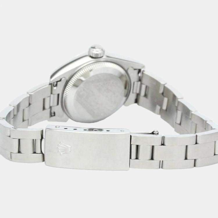 Pre Owned Rolex White Stainless Steel Oyster Perpetual Date 79190 Automatic Women's Wristwatch 25 mm