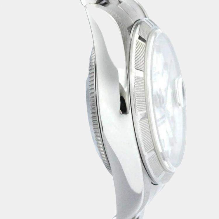 Pre Owned Rolex White Stainless Steel Oyster Perpetual Date 79190 Automatic Women's Wristwatch 25 mm