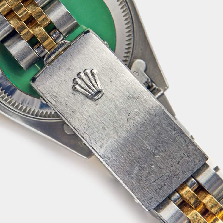 Pre Owned Rolex Champagne 18K Yellow Gold And Stainless Steel Datejust 69173 Women's Wristwatch 26 mm