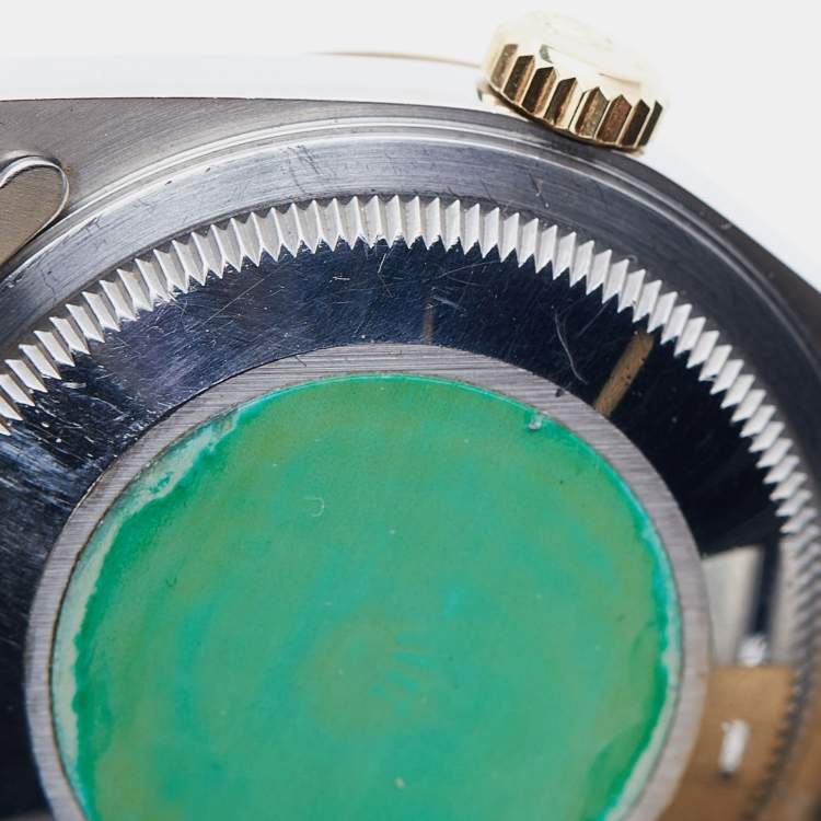 Pre Owned Rolex Champagne 18k Yellow Gold Stainless Steel Datejust 16233 Men's Wristwatch 36 mm