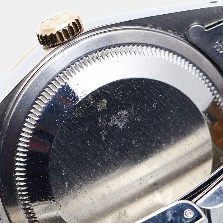 Pre Owned Rolex Champagne 18k Yellow Gold And Stainless Steel Datejust 16233 Men's Wristwatch 36 mm