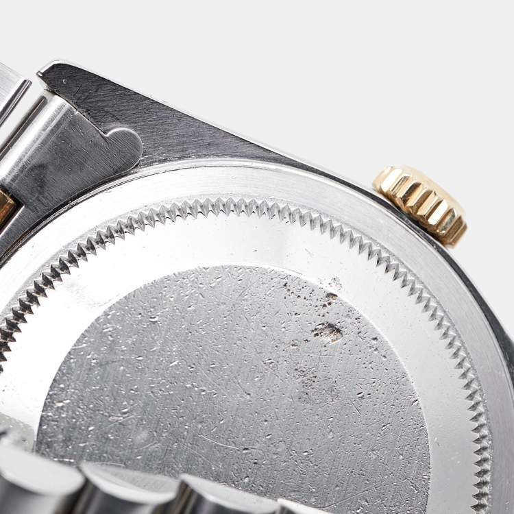 Pre Owned Rolex Champagne 18k Yellow Gold And Stainless Steel Datejust 16233 Men's Wristwatch 36 mm