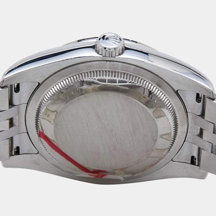 Pre Owned Rolex Pink 18K White Gold Stainless Steel Diamond Datejust 116244-0004 Women's Wristwatch 36 mm