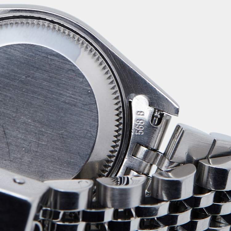 Pre Owned Rolex Silver Jubilee 18K White Gold Stainless Steel Diamond Datejust 79174 Women's Wristwatch 26 mm