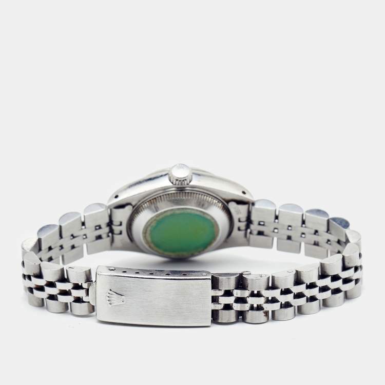 مملوكة مسبقًا Rolex Silver 18K White Gold And Stainless Steel Datejust 69174 Women's Wristwatch 26 mm