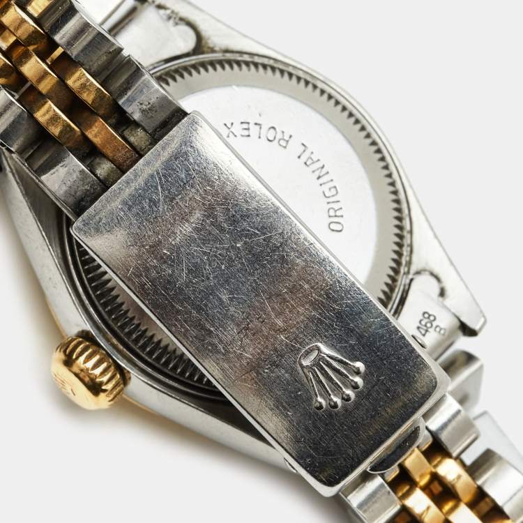 Pre Owned Rolex Champagne 18K Yellow Gold And Stainless Steel Datejust 69173 Women's Wristwatch 26 mm