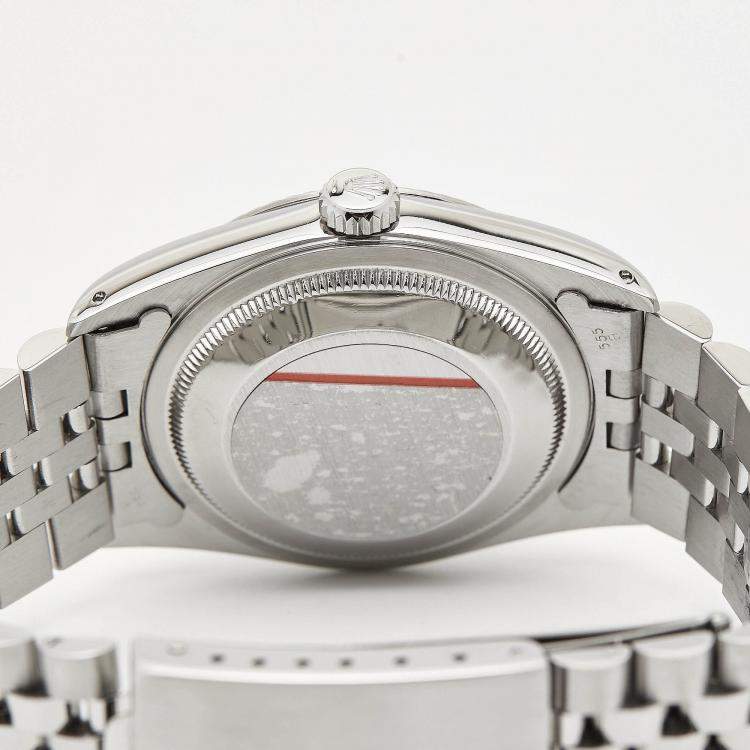 Pre Owned Rolex Black 18K White Gold & Stainless Steel Datejust 16234 Men's Wristwatch 36 mm